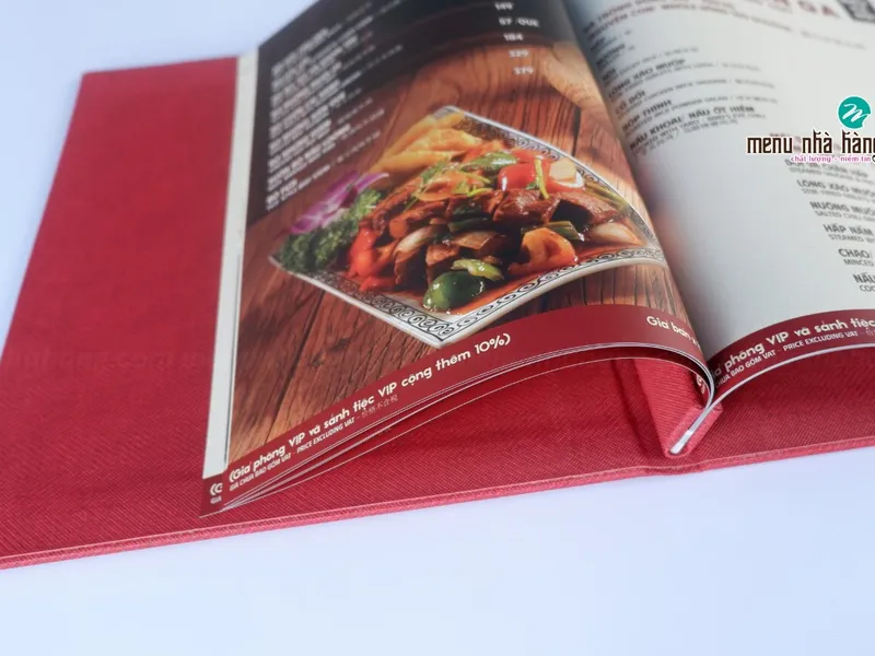Quyển menu bìa da A4 đẹp, cao cấp, in theo yêu cầu