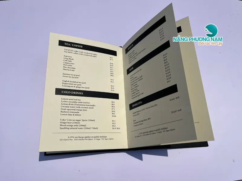 Menu bìa da A4 – Lựa chọn hàng đầu cho nhà hàng theo phong cách sang trọng