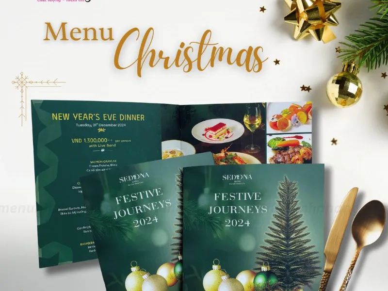 Mẫu in menu giáng sinh cho các nhà hàng quán ăn trong mùa lễ hội