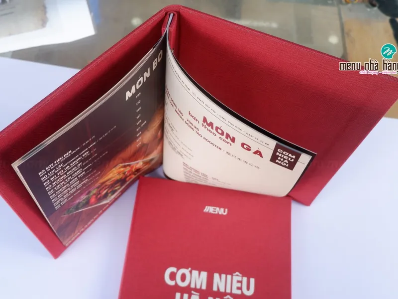 Quyển menu bìa da A4 đẹp, cao cấp, in theo yêu cầu