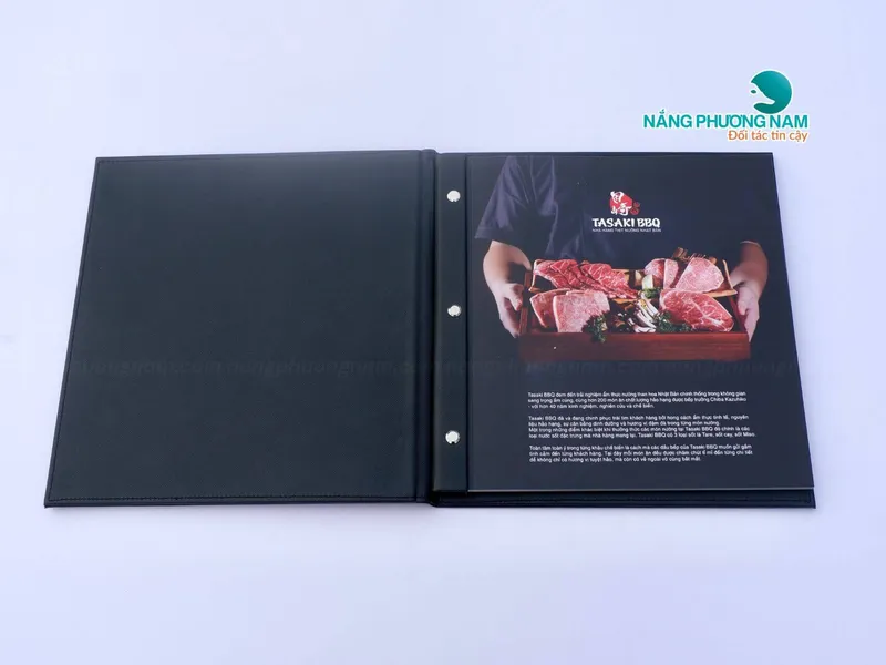 Làm bìa menu cho nhà hàng lẩu nướng – Đẹp, bền, đúng chất.