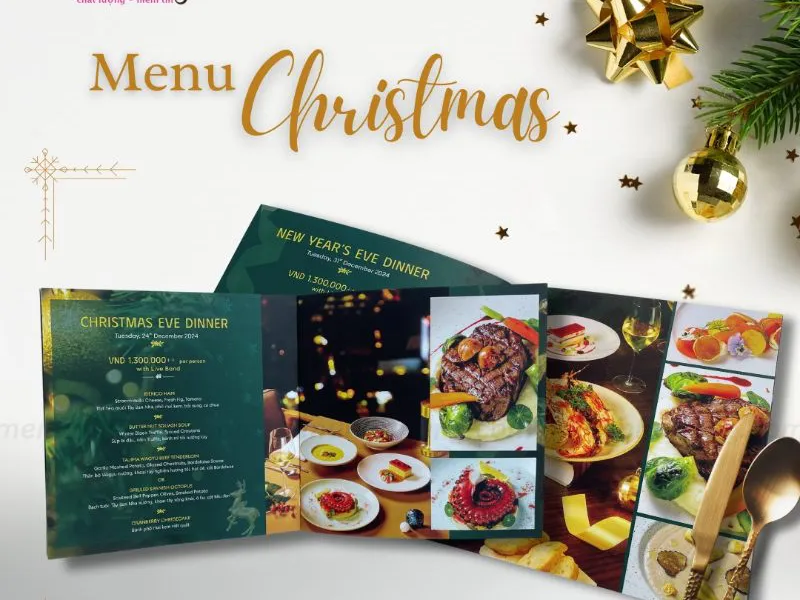 Mẫu in menu giáng sinh cho các nhà hàng quán ăn trong mùa lễ hội