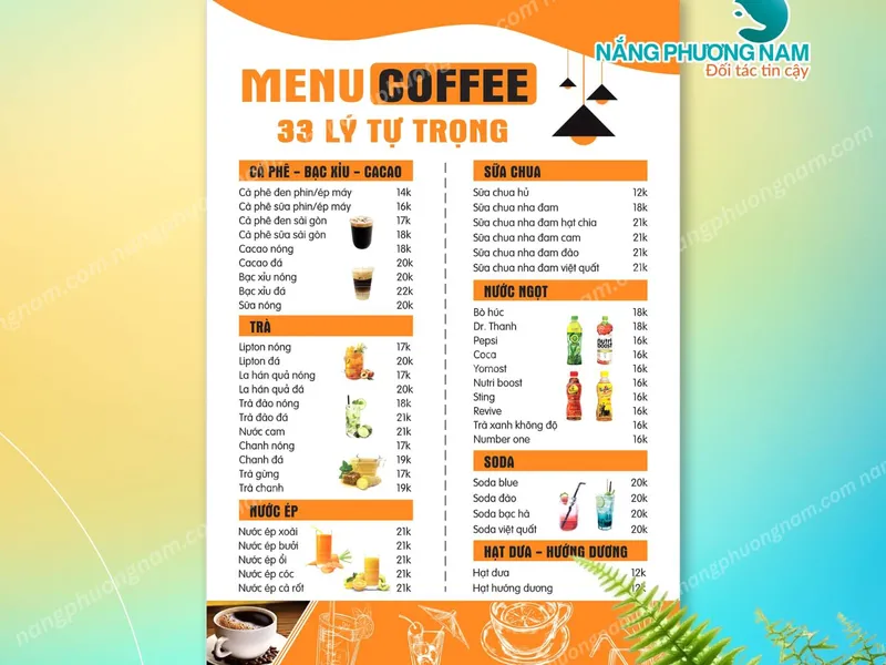 50+ Mẫu Menu Quán Cafe Được Yêu Thích Nhất – Đa Phong Cách, Đa Chất Liệu