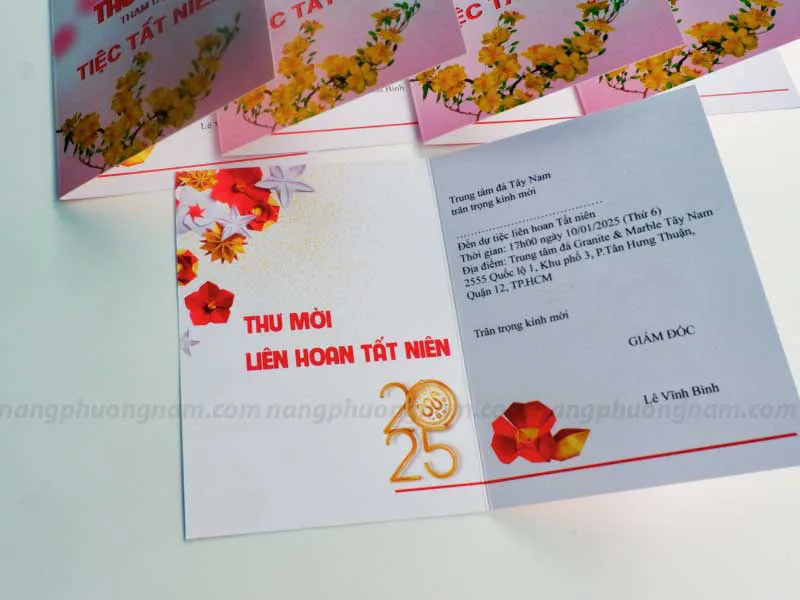 In ấn thư mời tiệc tất niên - Bước khởi đầu gắn kết cho một năm mới thành công.