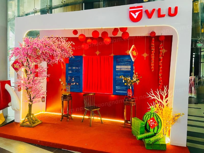 tieu-canh-trang-tri-tet-co-truyen Tiểu cảnh trang trí tết tại các trường đại học