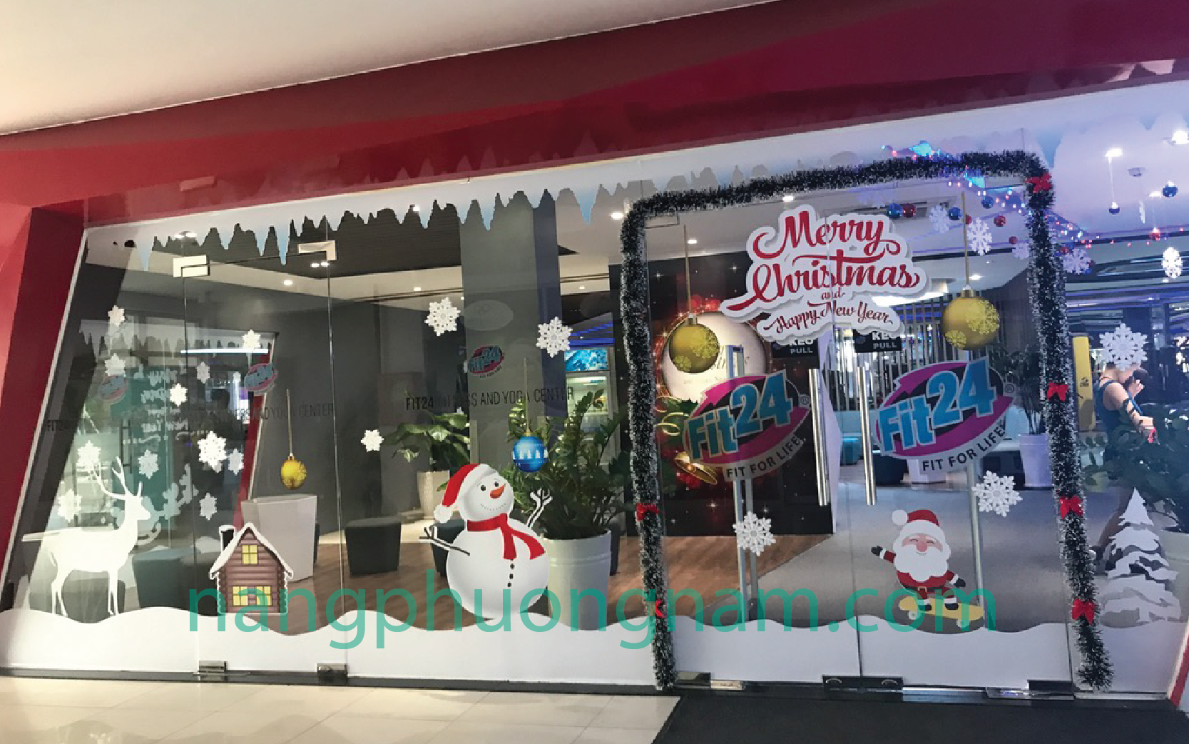 trang trí noel cửa kính trang trí noel cửa kính