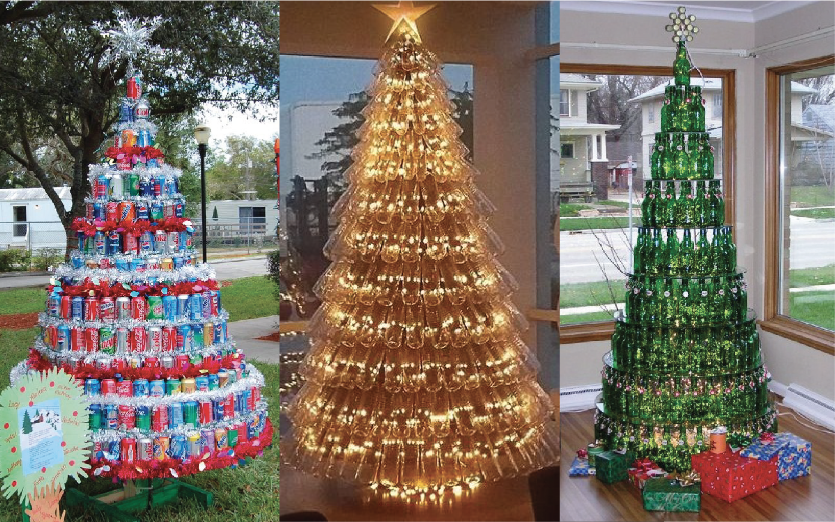 trang trí Noel nhà hàng bằng rác tái chế trang trí Noel nhà hàng bằng rác tái chế