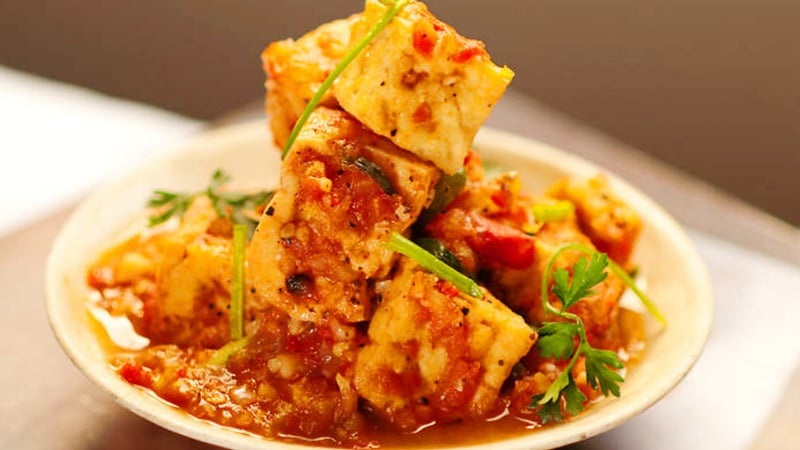 đậu hủ sốt cà chua đậu hủ sốt cà chua