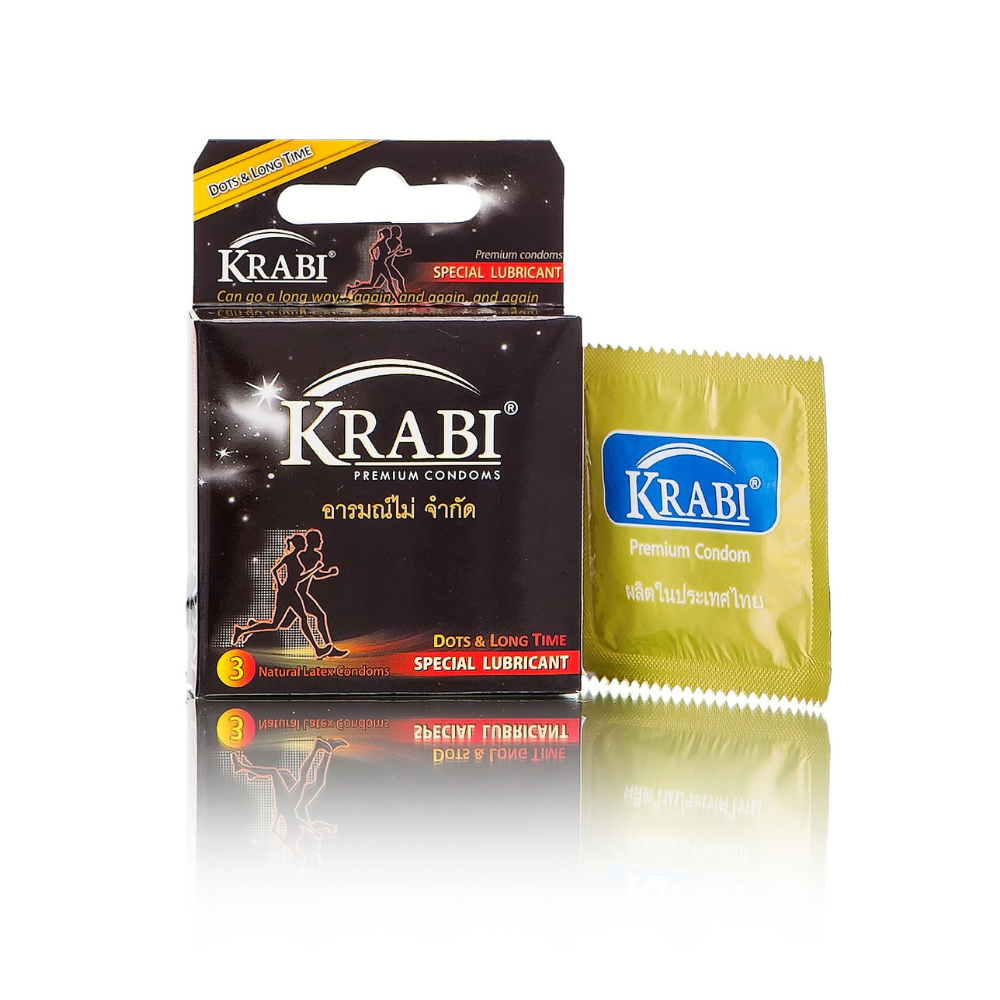 Bao cao su Krabi có gai và kéo dài thời gian - Dots & Longtime Krabi Premium Condoms, nhập khẩu Thailand 