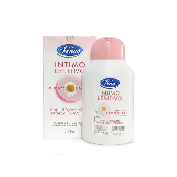Dung dịch vệ sinh Venus Intimo Lenitivo hương hoa Cúc La Mã, nhập khẩu ITALIA, hộp 200ML  Dung dịch vệ sinh Venus Intimo Lenitivo hương hoa Cúc La Mã, nhập khẩu ITALIA, hộp 200ML