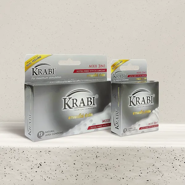 Bao cao su Krabi gân-gai-gel bôi trơn - Mixx 3in1 Krabi Premium condoms, nhập khẩu Thailand Bao cao su Krabi gân-gai-gel bôi trơn - Mixx 3in1 Krabi Premium condoms, nhập khẩu Thailand