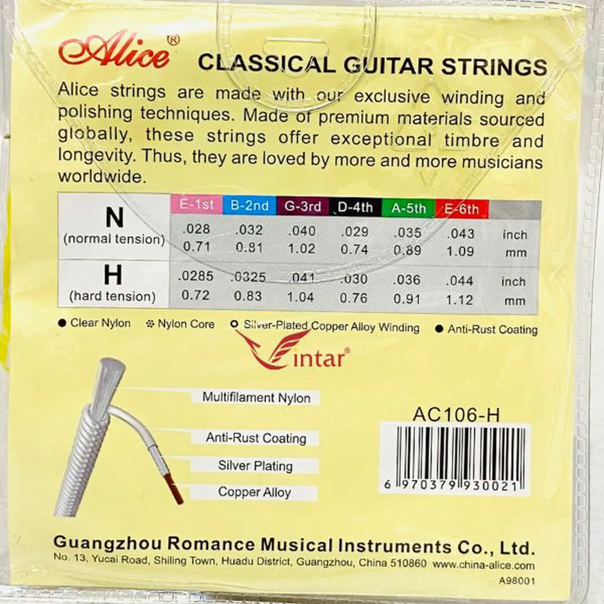 Dây Đàn Guitar Classic Alice AC106