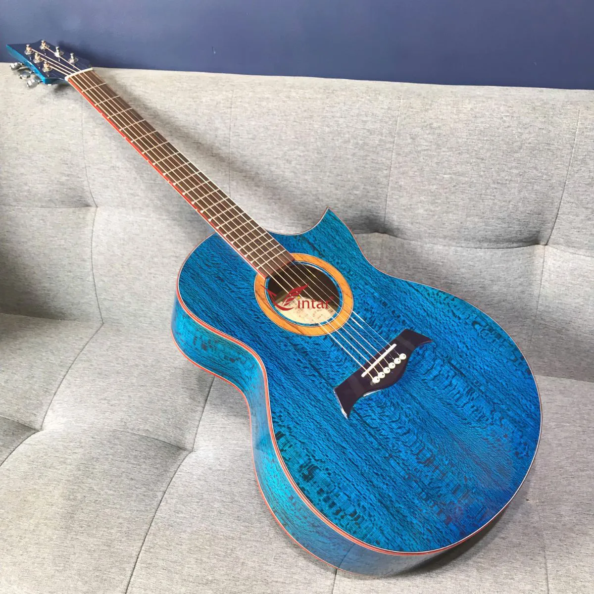 S5 GUITAR GỖ SỒI SỪNG MÀU XANH  ACOUSTIC