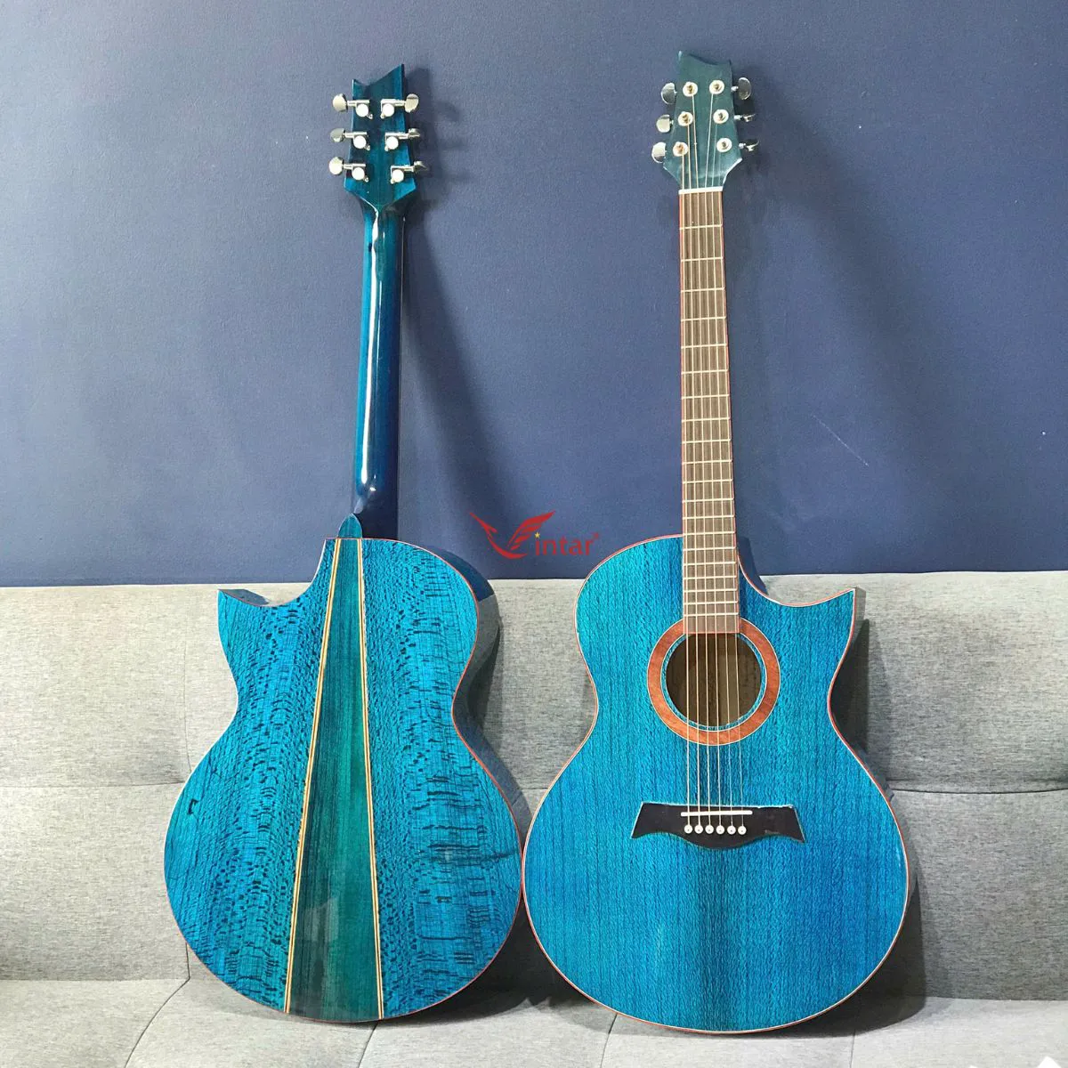 S5 GUITAR GỖ SỒI SỪNG MÀU XANH  ACOUSTIC