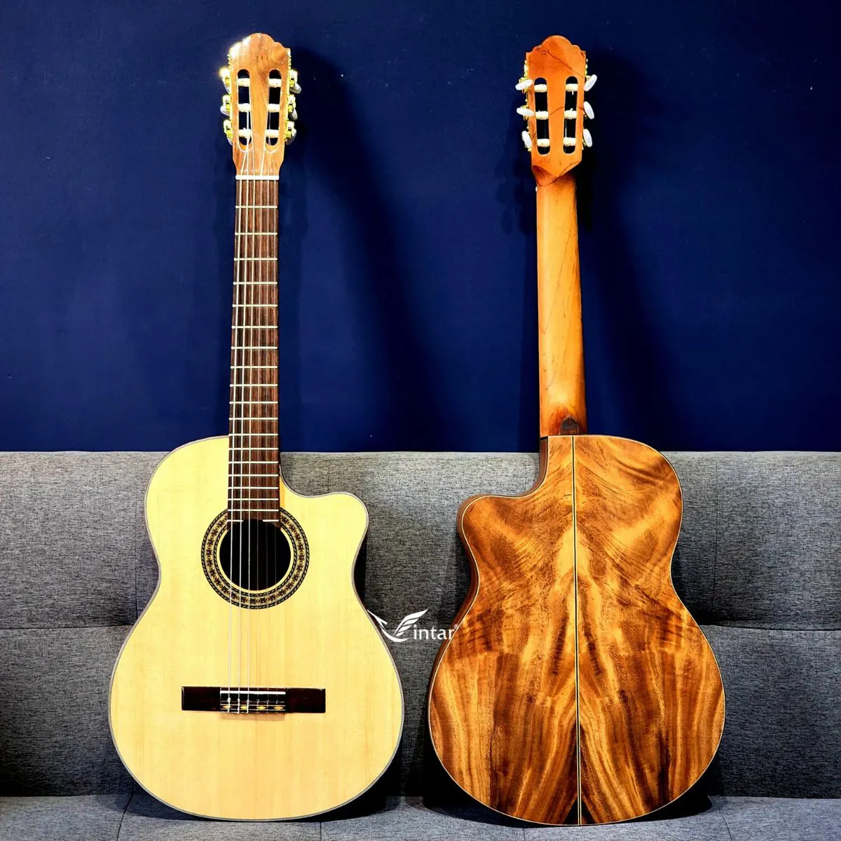 C5K - ĐÀN GUITAR CLASSIC GỖ ĐIỆP CAO CẤP DÁNG KHUYẾT