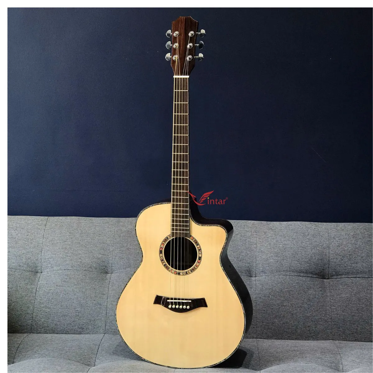 A7 - GUITAR GỖ CẨM ẤN ACOUSTIC CAO CẤP KHÓA BẠC 