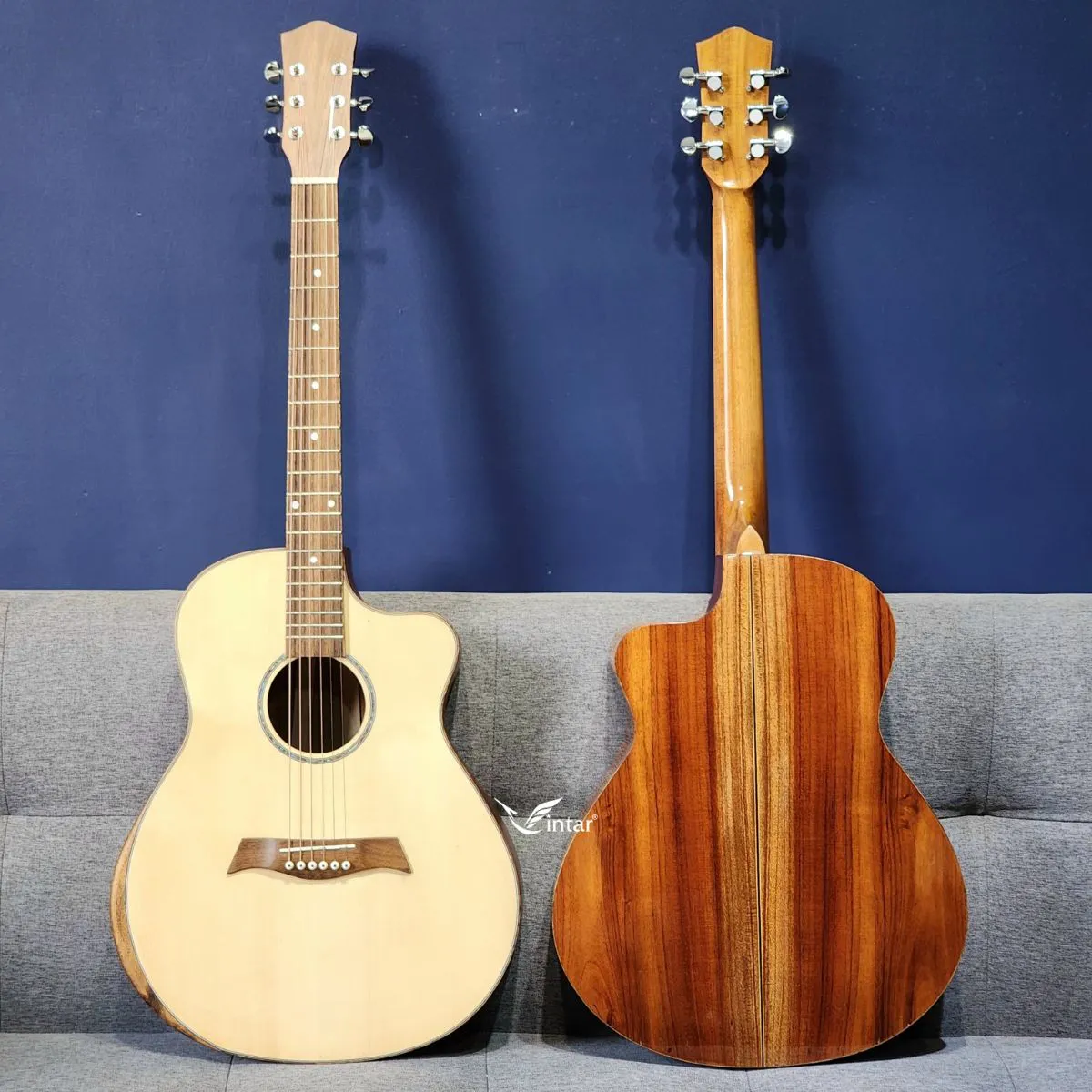 A2V - ĐÀN GUITAR ACOUSTIC GỖ HỒNG ĐÀO CÓ BAVEL CHỐNG CẤN TAY