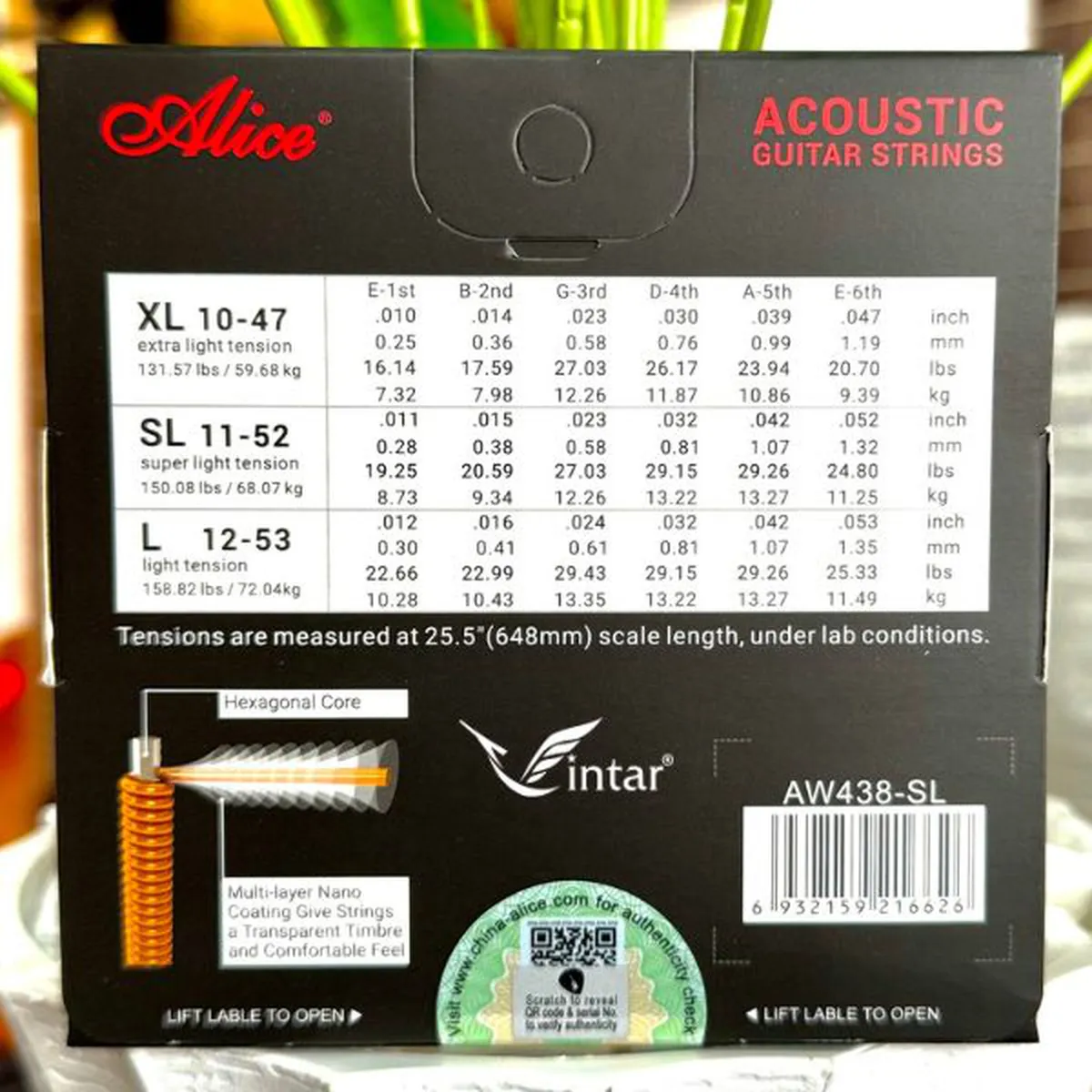 Dây Đàn Guitar Acoustic Alice Chính Hãng AW438