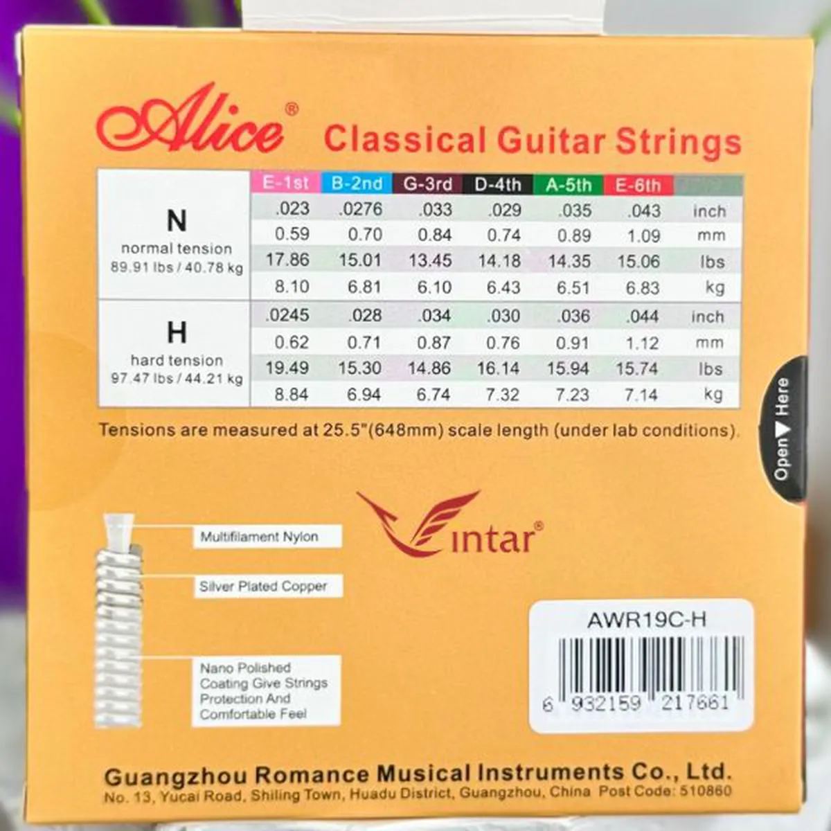 Dây Đàn Guitar Classic Alice AWR19C Chính Hãng