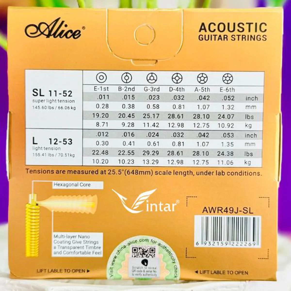Day Đàn Guitar Acoustic AWR49J