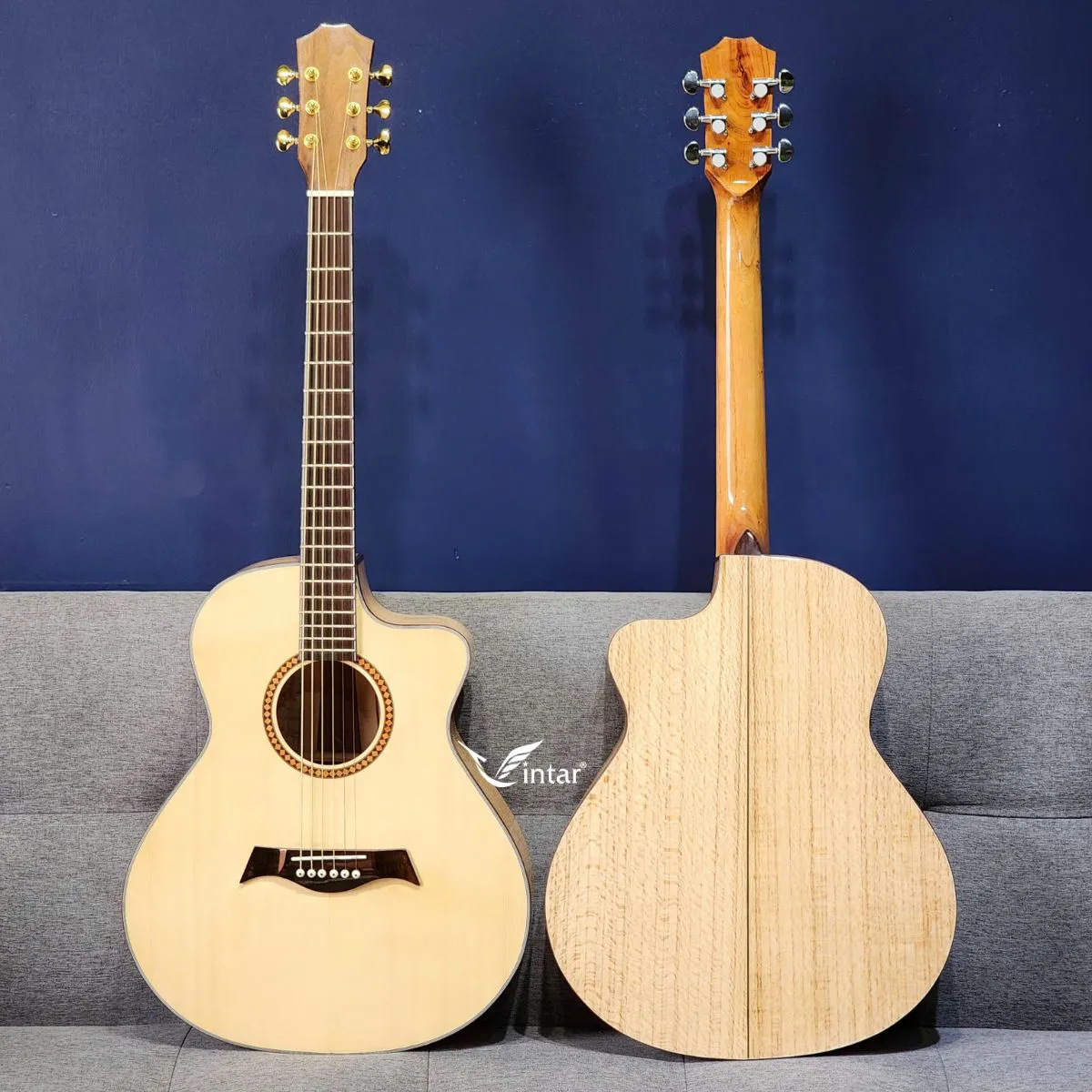A6 - ĐÀN GUITAR ACOUSTIC GỖ SỒI PHÁP CAO CẤP, dan guitar acoustic go soi phap cao cap