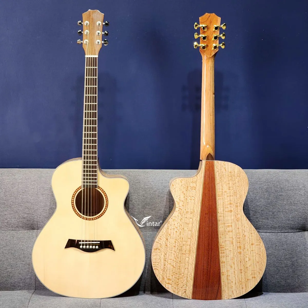 A6 - ĐÀN GUITAR ACOUSTIC GỖ SỒI PHÁP CAO CẤP, dan guitar acoustic go soi phap cao cap