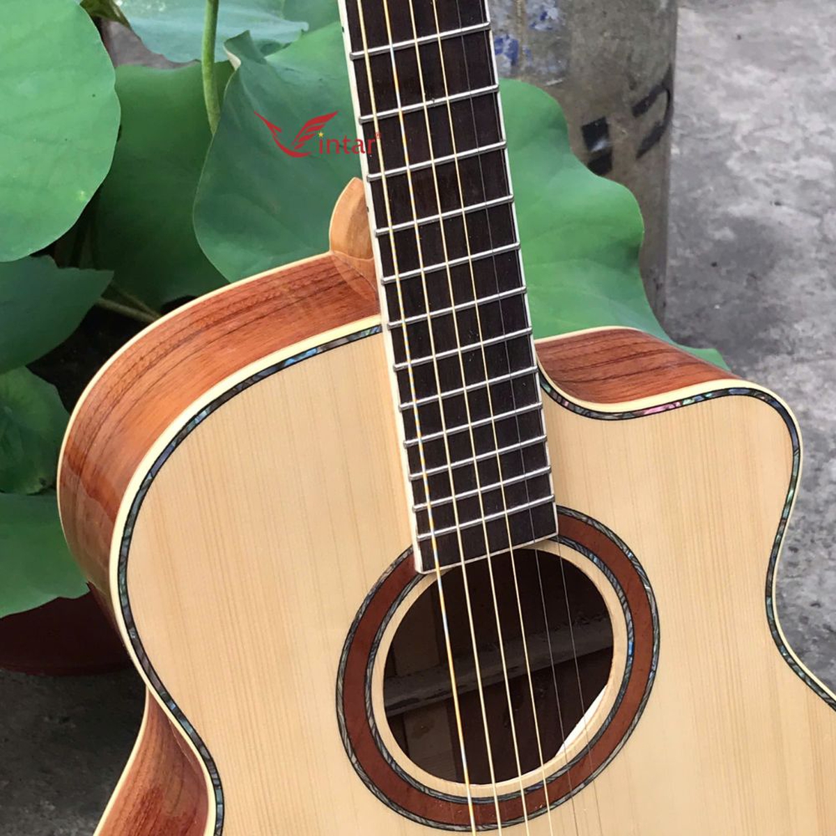 A4 - ĐÀN GUITAR ACOUSTIC GỖ HỒNG ĐÀO TOP THÔNG CAO CẤP 