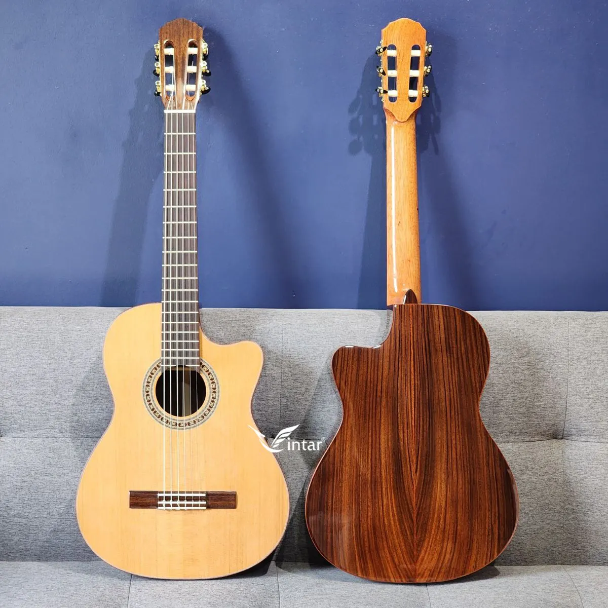 C7K - ĐÀN GUITAR CLASSIC GỖ CẨM ẤN CAO CẤP DÁNG KHUYẾT MẶT TOP CEDAR