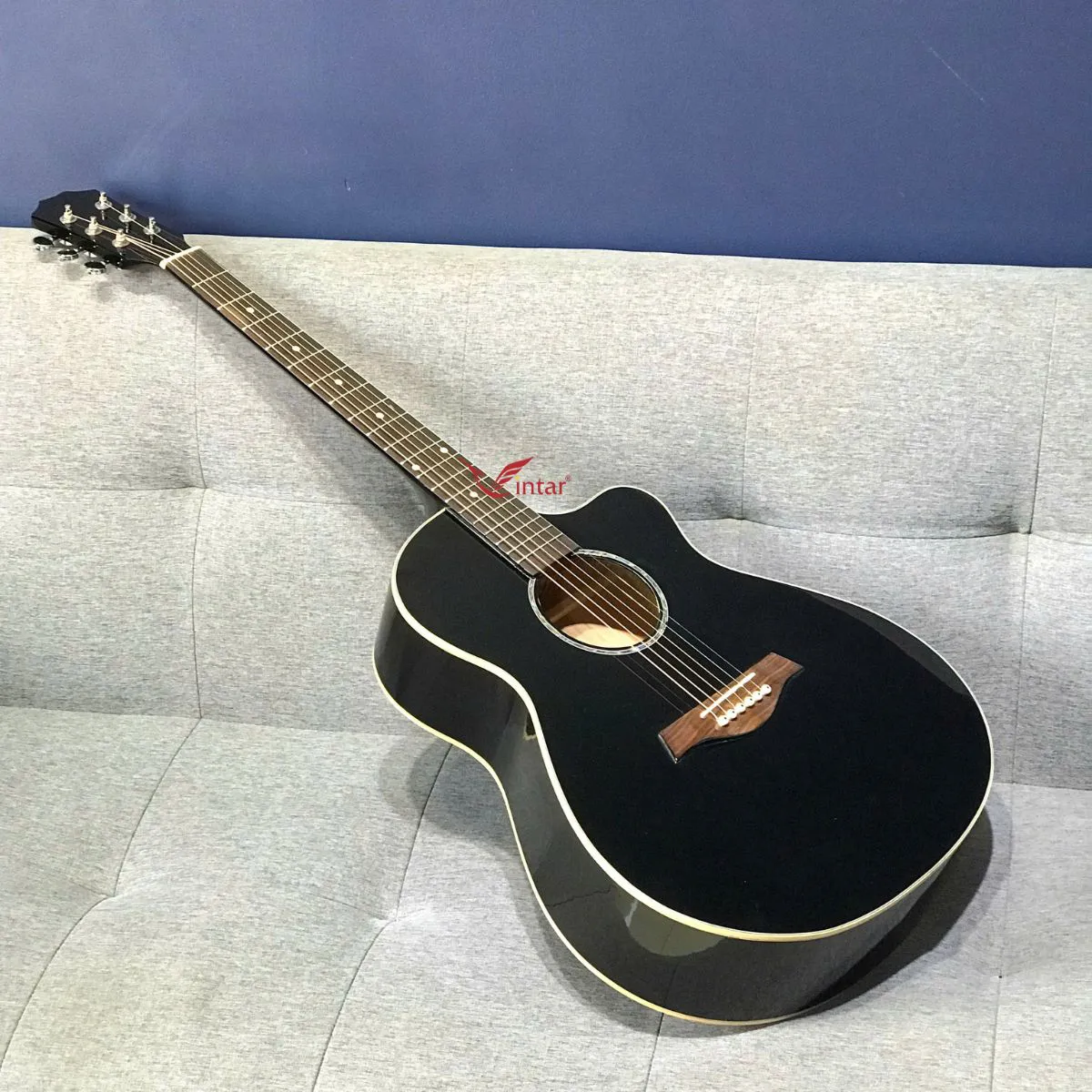A2BK GUITAR GỖ HỒNG ĐÀO ACOUSTIC MÀU ĐEN BÓNG