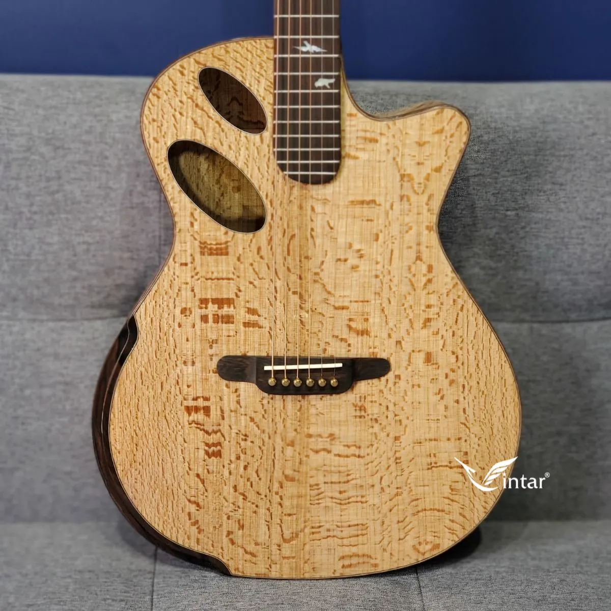 VT08FV - ĐÀN GUITAR ACOUSTIC CUSTOM CAO CẤP FULL GỖ SỒI PHÁP CÓ BAVEL