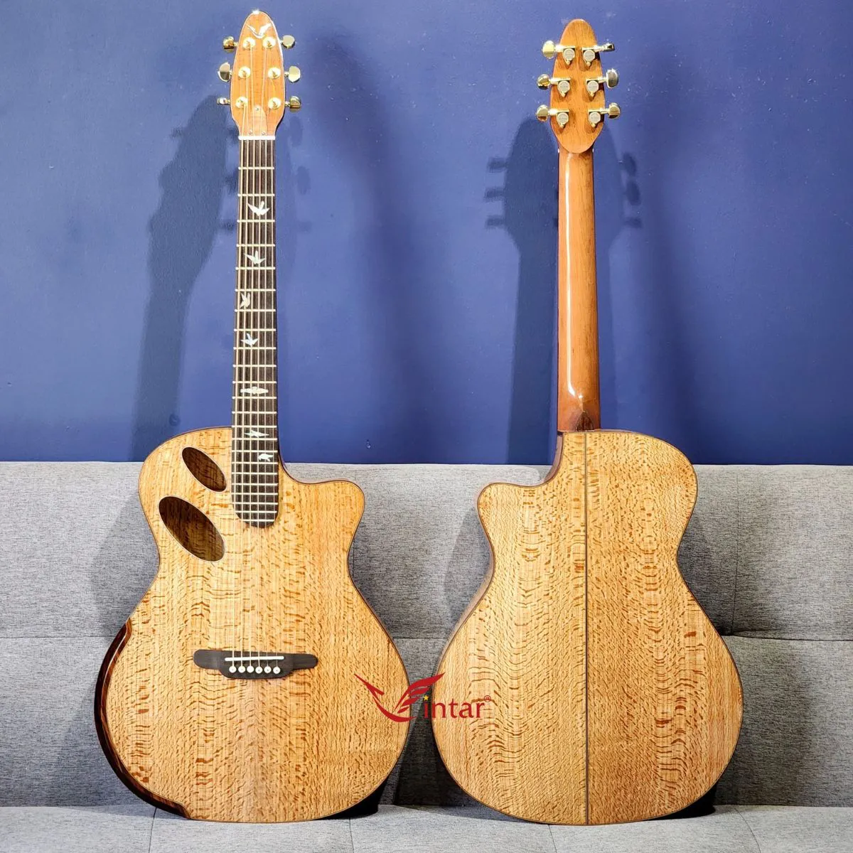 VT08FV - ĐÀN GUITAR ACOUSTIC CUSTOM CAO CẤP FULL GỖ SỒI PHÁP CÓ BAVEL