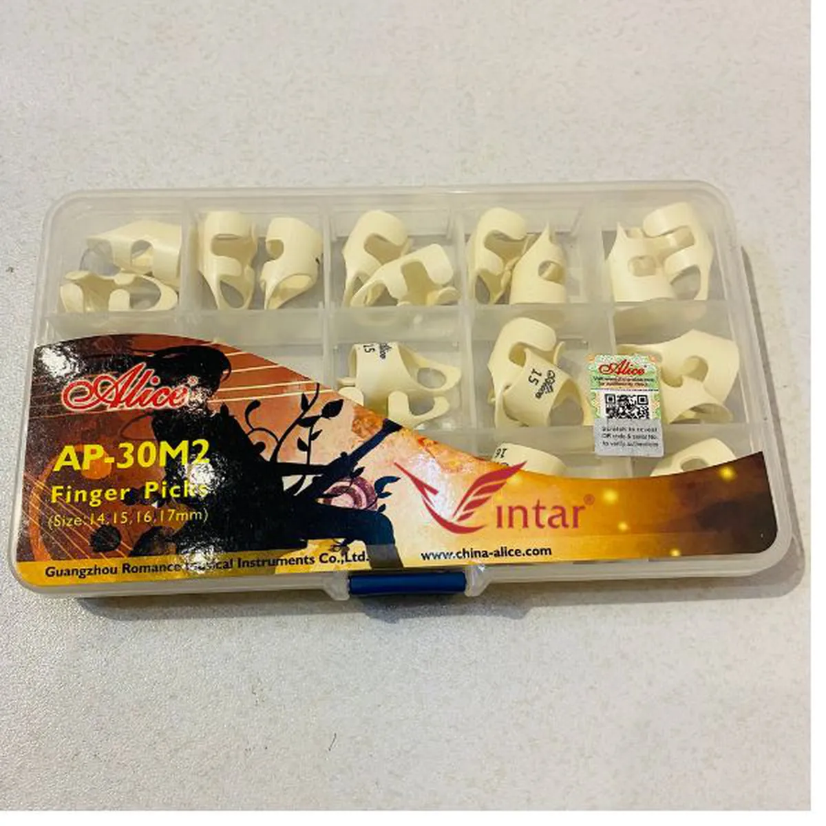 Móng Giả Chơi Guitar Alice Ngón 1.2.3 Nguyên Hộp 30 Cái
