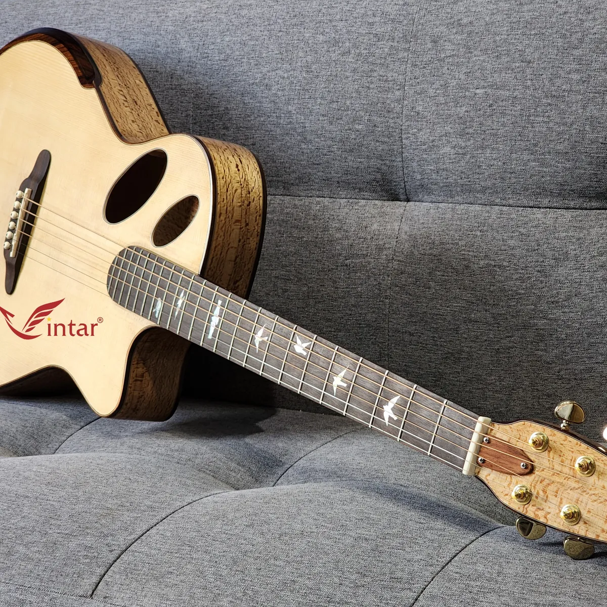 VT08V - ĐÀN GUITAR ACOUSTIC CUSTOM CAO CẤP GỖ SỒI PHÁP CÓ BAVEL