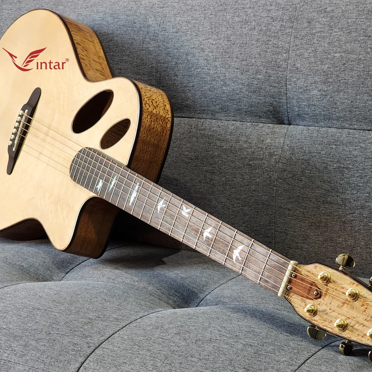 VT08V - ĐÀN GUITAR ACOUSTIC CUSTOM CAO CẤP GỖ SỒI PHÁP CÓ BAVEL