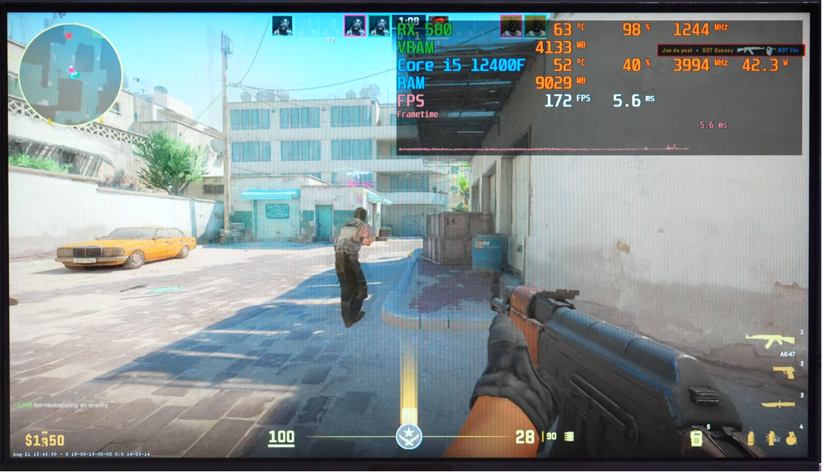 core i5 12400f va rx 580 8g cs2 low