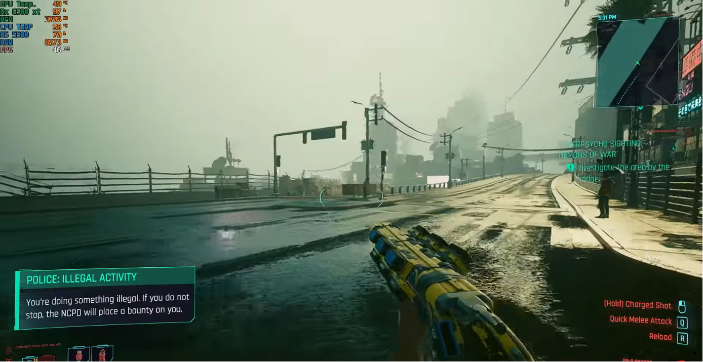 danh gia ryzen 5 5500 va rx 6500 xt cyperbunk 2077 low setting