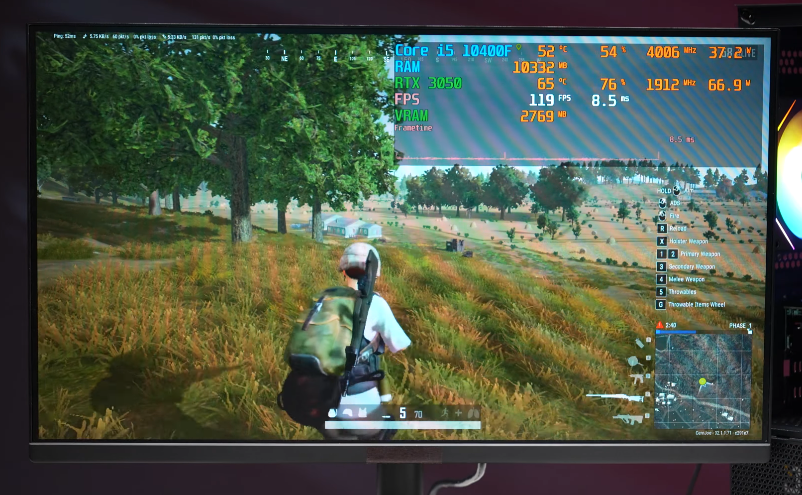 i5 10400f rtx 3050 pupg pc low