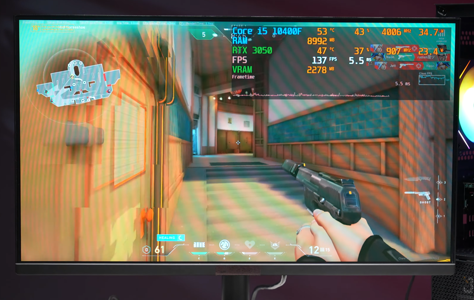 i5 10400f rtx 3050 valorant low