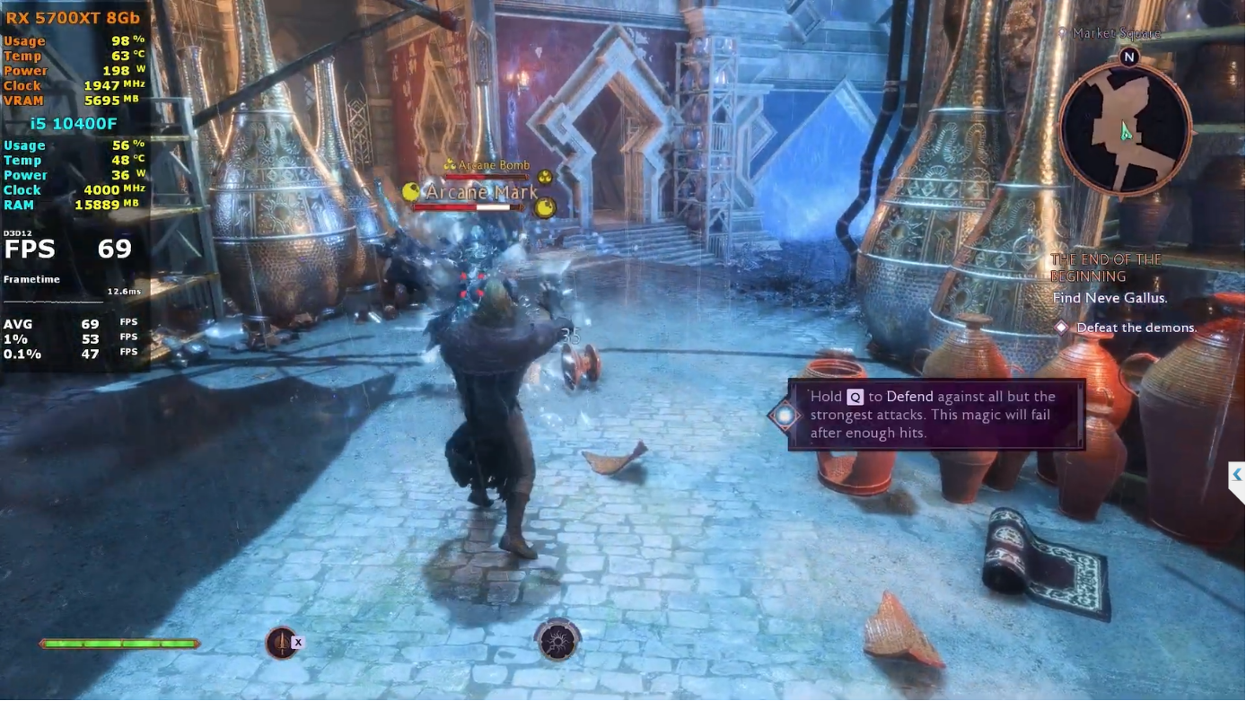 i5 10400f va rx 5700 xt dragon age the veilguard 1080p medium