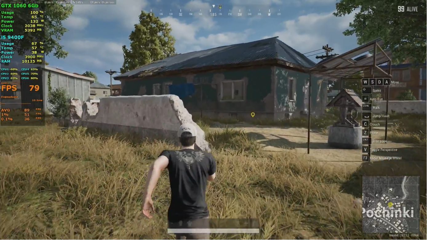 i5 9400f gtx 1060 6g pubg 1080p ultra 80 fps