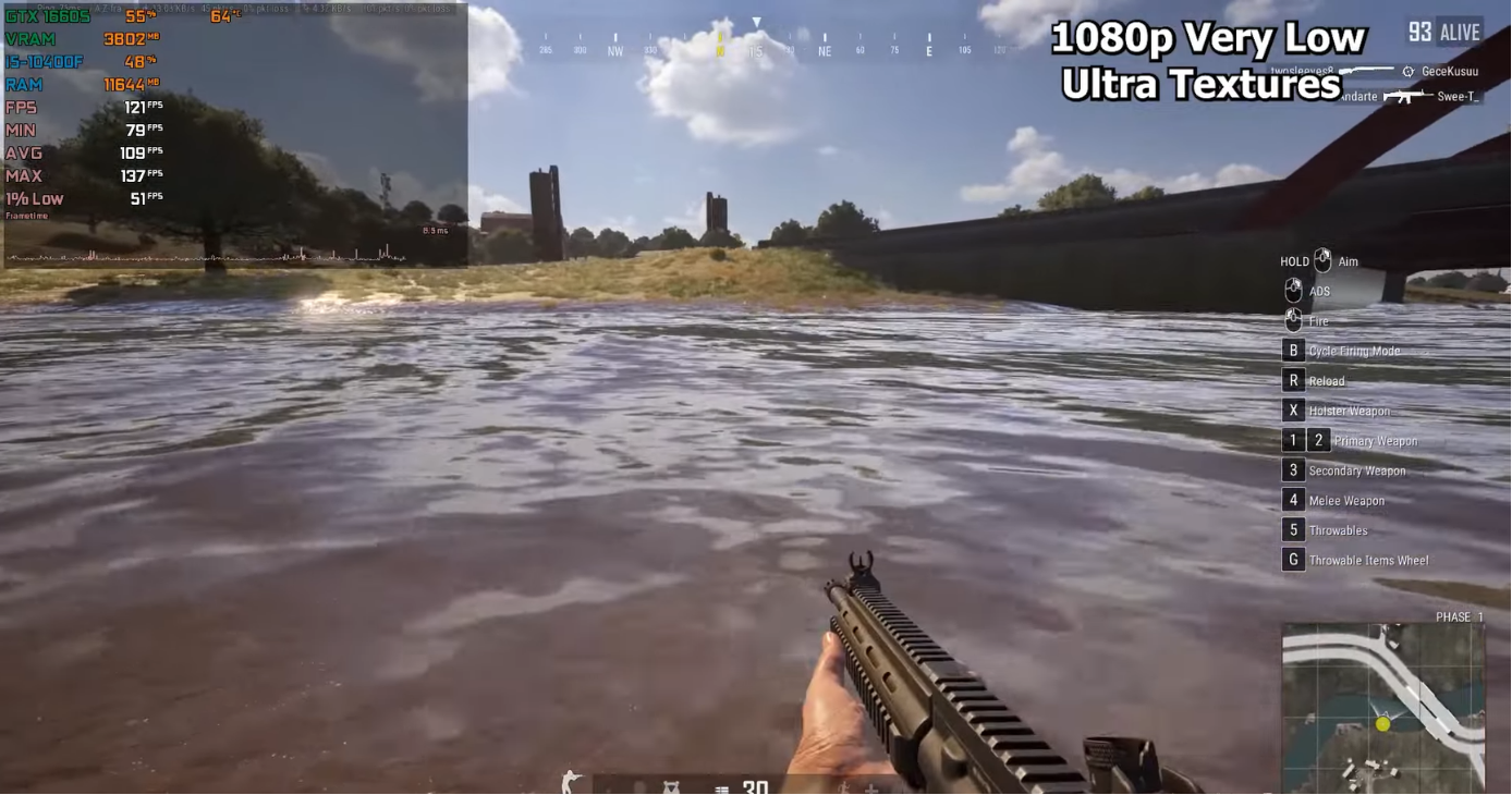 pc i5 10400f va gtx 1660 super pupg 1080 very low