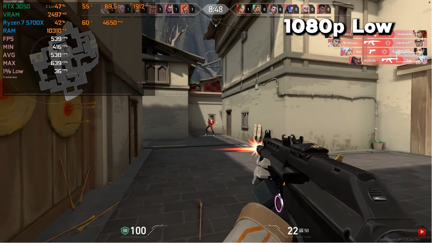 rtx 3050 choi duoc game gi valorant low