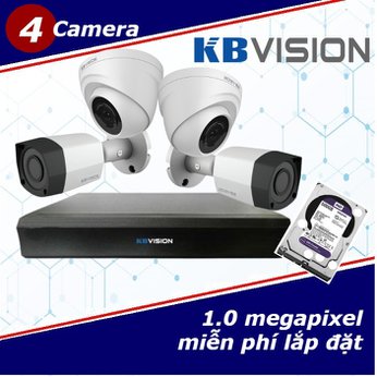 Camera Trọn Gói 4 Camera KBVISON 1.0mp