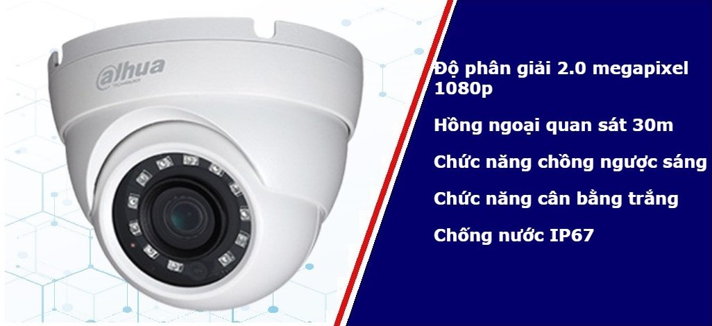 Camera 2.0 Megapixel DAHUA DH-HAC-HDW1200MP-S5 (Dome)