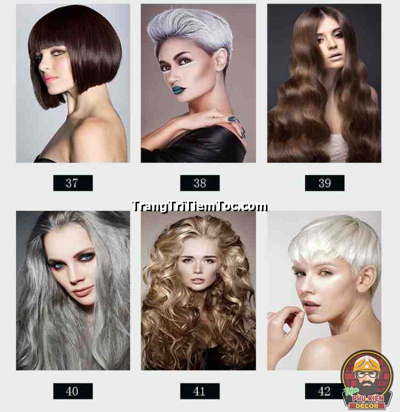 Decal dán tường trang trí tiệm salon tóc nữ sang trọng, bắt mắt