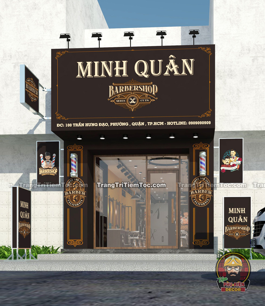 Thiết kế Bảng hiệu Barber Shop đồng bộ và tinh tế Thiết kế Bảng hiệu Barber Shop đồng bộ và tinh tế
