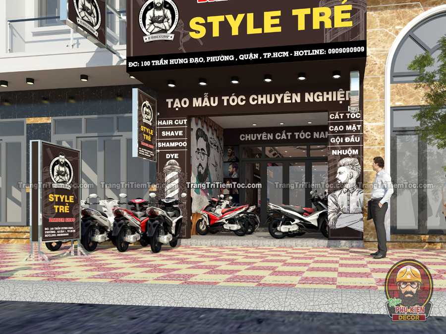 Mẫu bảng hiệu Tiệm Tóc Nam với đầy đủ : Bảng hiệu, Cánh gà, Bảng treo, Hộp đèn ... Mẫu bảng hiệu Tiệm Tóc Nam với đầy đủ : Bảng hiệu, Cánh gà, Bảng treo, Hộp đèn ...