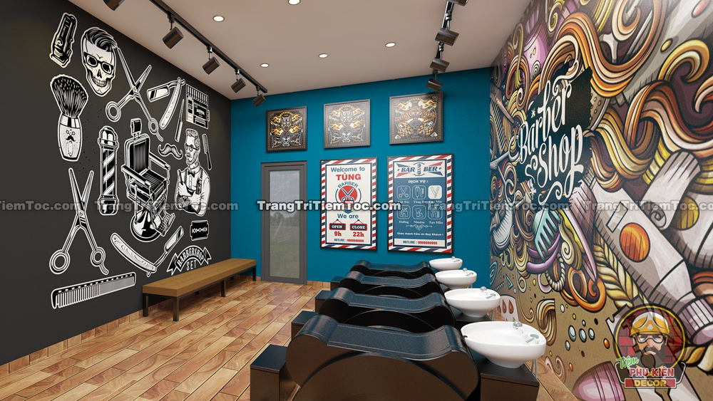 Thiết kế phòng gội đơn giản bằng Tranh dán tường 3D siêu nét Thiết kế phòng gội đơn giản bằng Tranh dán tường 3D siêu nét