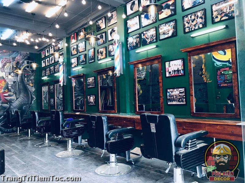 Giấy dán tường cho salon tóc độc đáo thu hút mọi khách hàng