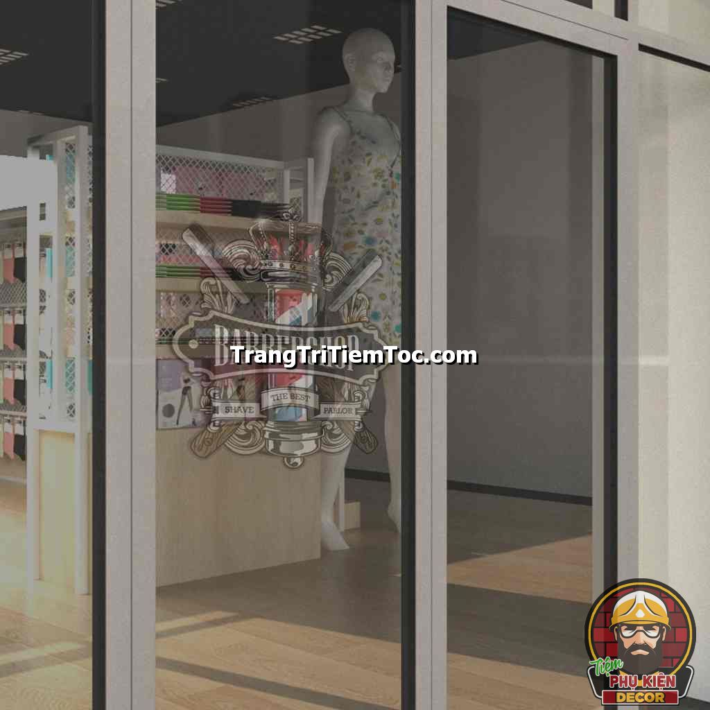 Decal dán kính Trang trí Barber Shop độc đáo Decal dán kính Trang trí Barber Shop độc đáo